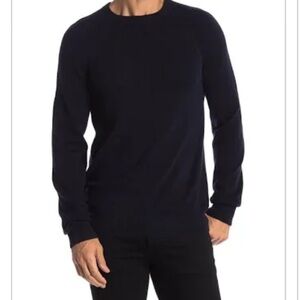 Vince Cotton Cashmere Crew Neck Sweater, Coastal (Navy), Big Boys L, NWT